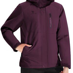 Purple Waterproof Jacket Snowboarding Clothes with Hood XXXL